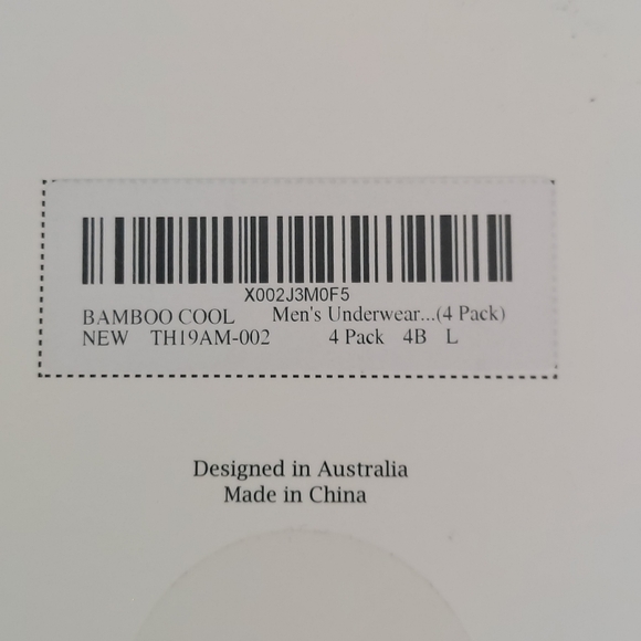 BAMBOO Cool Men's 4-Pack Boxer Briefs 4-pack. Sz L. New Open Box - Picture 4 of 4